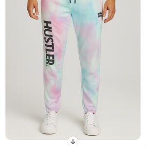 Reason Men’s 2X 3X Brand New Tie-Dye Joggers with Hustler Print